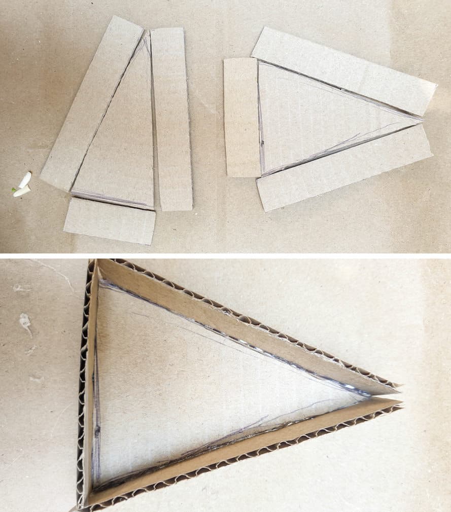 Build the easy cardboard mold by gluing or taping the walls to the base shape