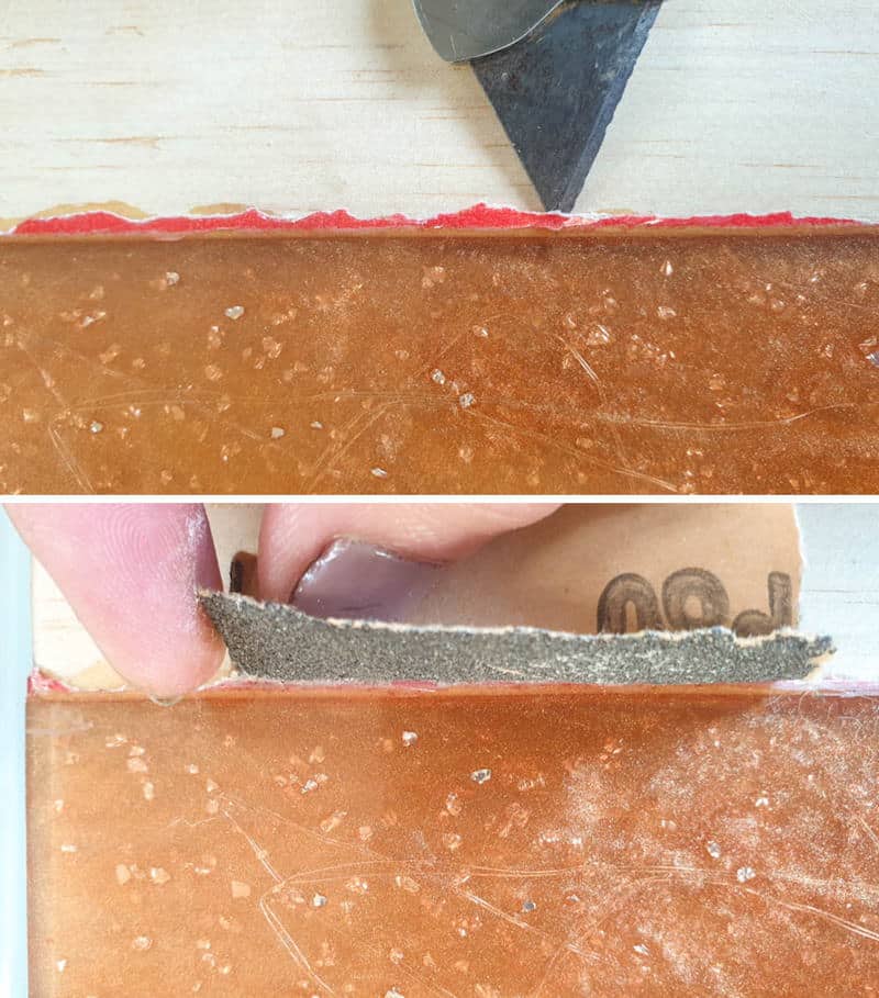 Sand and remove any excess resin on the wooden handle