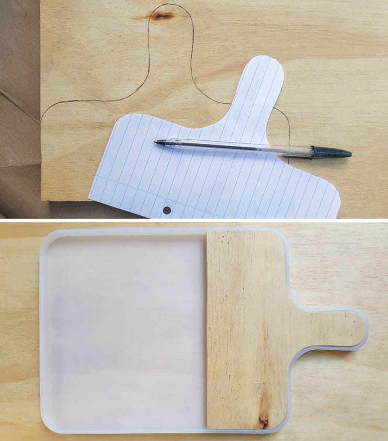 Create a template of the inside handle of the mold