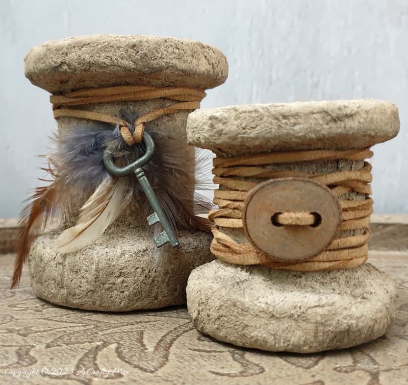 Discover the art of repurposed home decor with these simple rustic upcycled candleholders! We&rsquo;ll show you how to transform two unexpected items into personalized pieces full of character and texture. They&rsquo;re quick to make, easy to customize, and won&rsquo;t break the bank. Get the full tutorial at A Crafty Mix