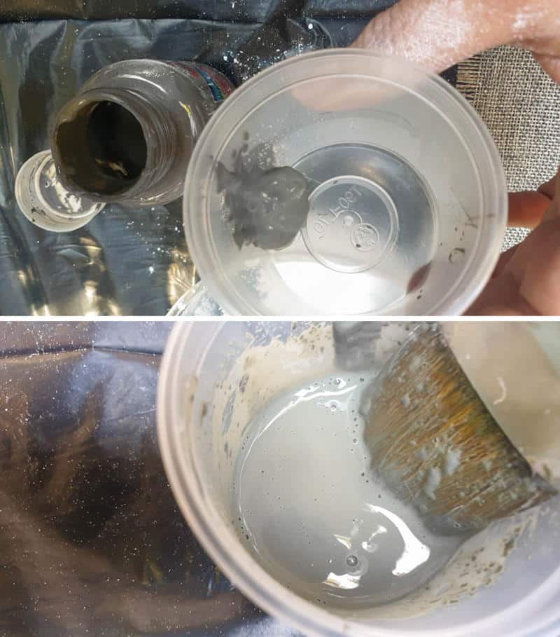 Dilute the paint with water