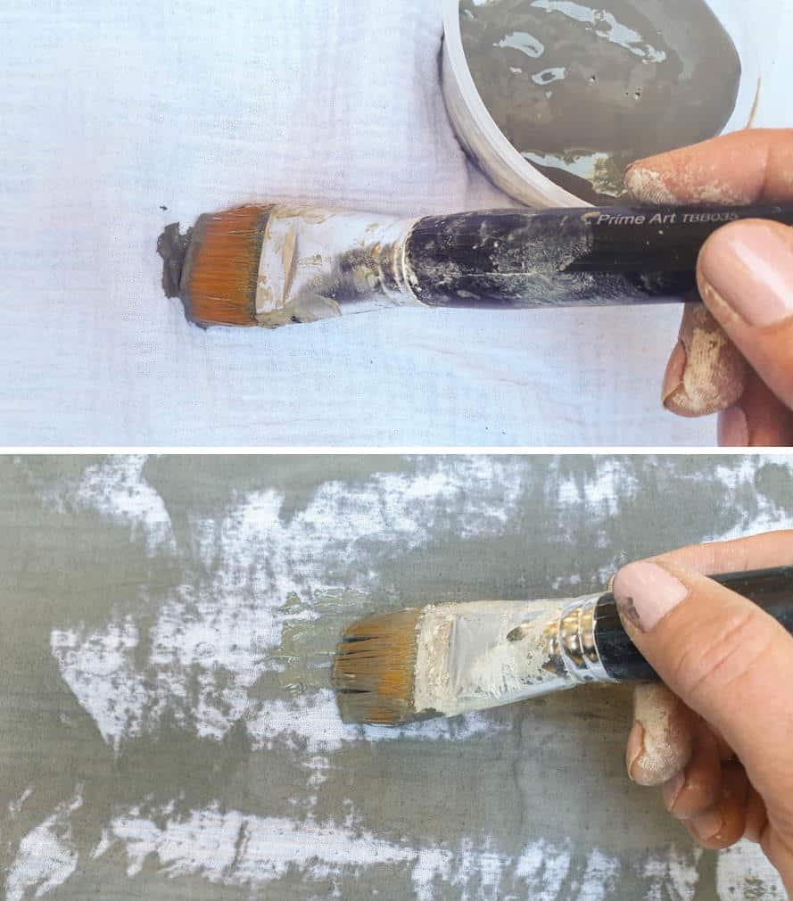 Paint the plaster of Paris onto the fabric