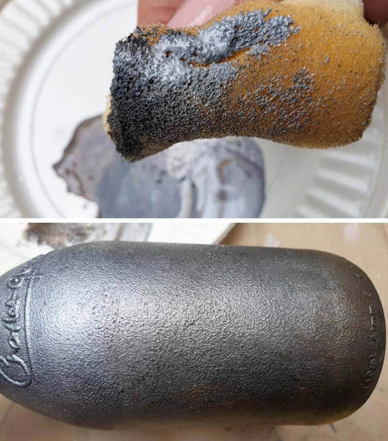 Load your sponge with brown and silver