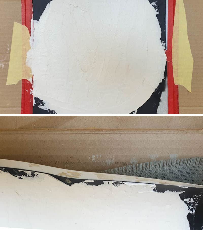 Apply the texture paste and carefully remove the stencil