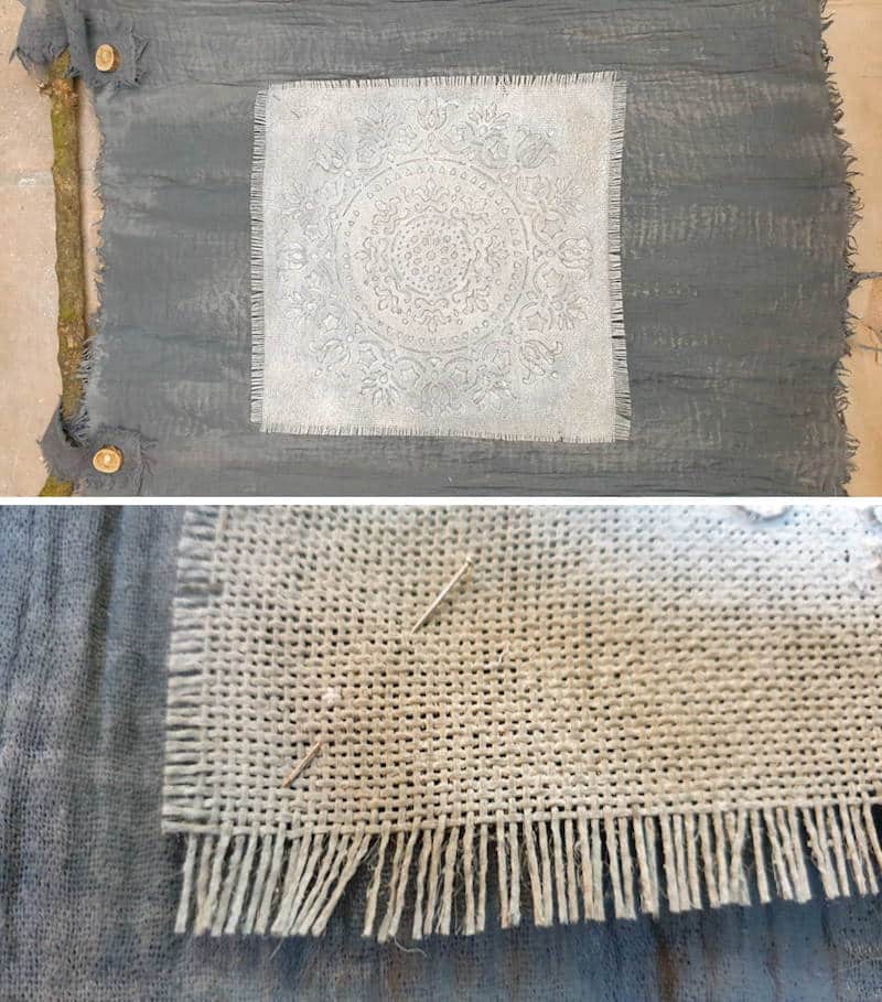 Hand stitch the fabric panel together. You can also glue them on