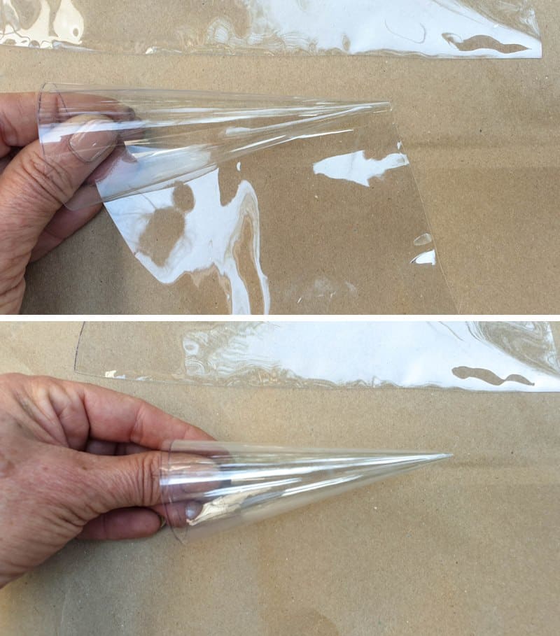 Twist the half circle to form a cone