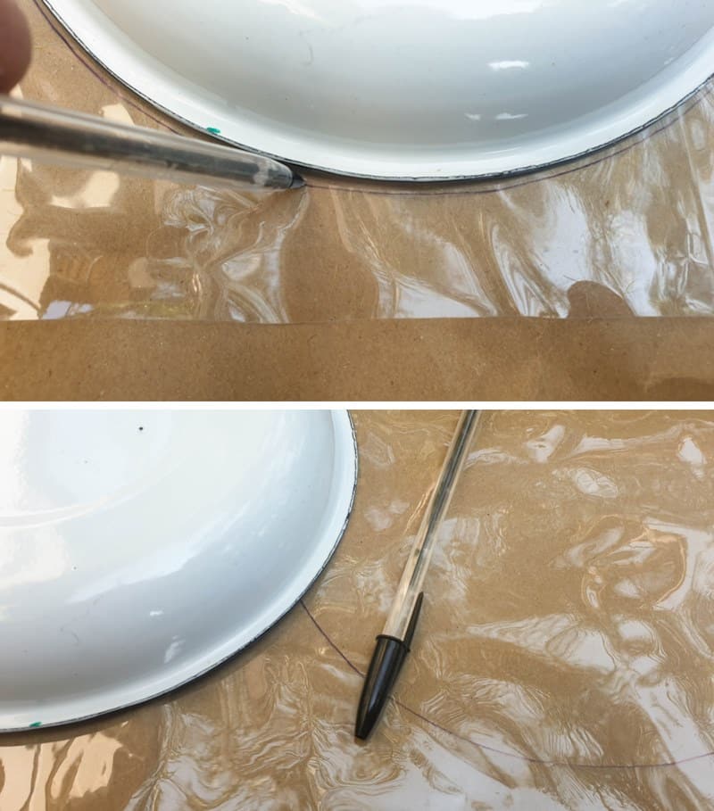 Use a plate as a template to draw a circle