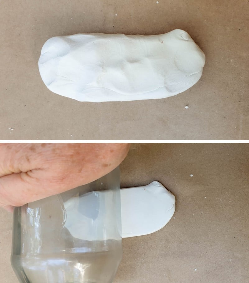 Flatten the worm shape using aa bottle or rolling pin