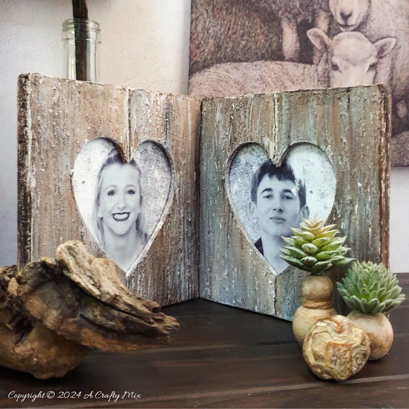 Love making budget-friendly home d&eacute;cor crafts? Come see how we made this hinged cardboard heart frame using shipping boxes and clothespins. It&rsquo;s the perfect handmade gift idea and an eco-friendly, inexpensive way to show some love. Get the full tutorial at A Crafty Mix.
