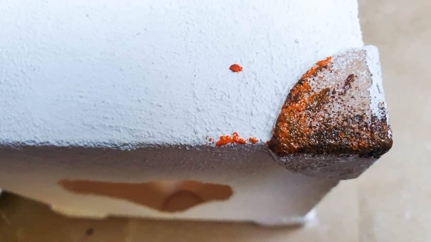 The rust colors that I used to create the faux rust effect. Apply the colors randomly with a sponge
