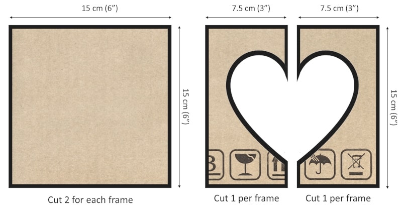 A free cut out pattern for the heart frames