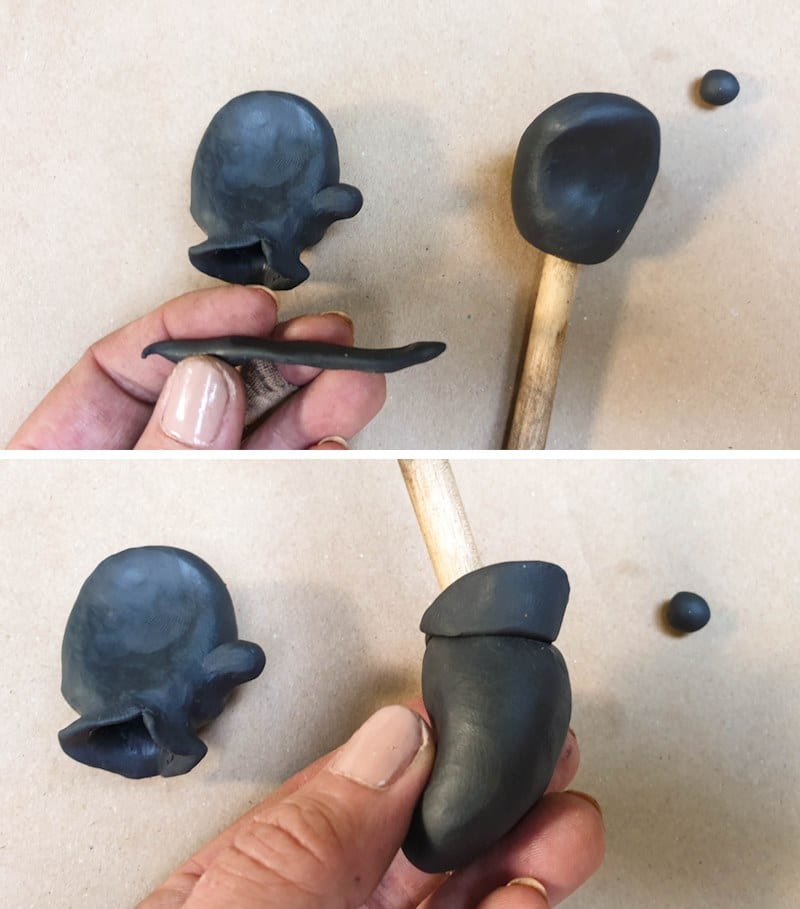Add a clay cuff to the bottom of the palm