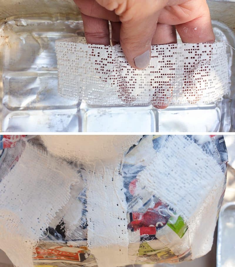 Apply the plaster of Paris bandages around the neck