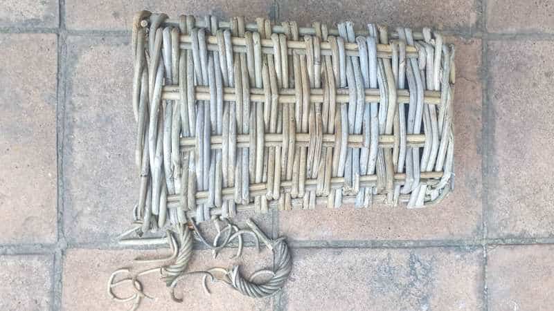 A view of the basket with the handles removed