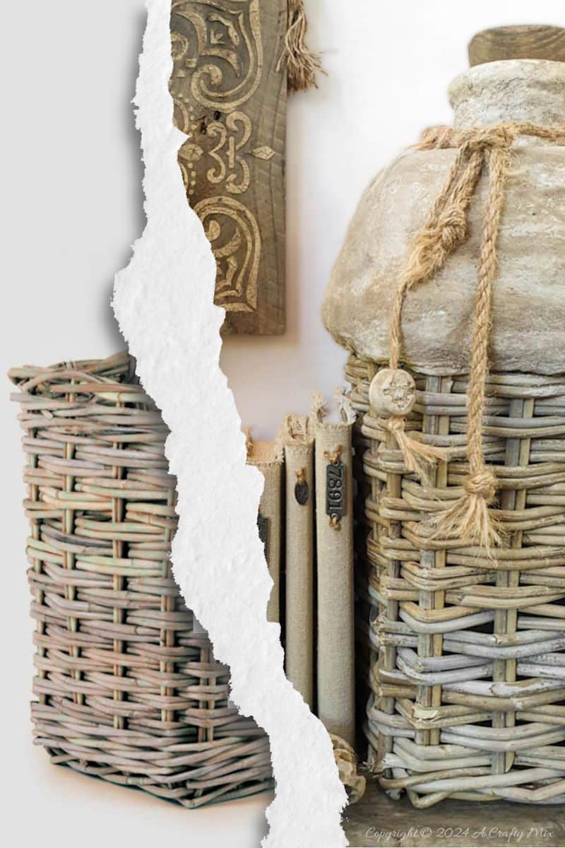 Breathe new life into an ordinary basket and turn it into stunning one-of-a-kind home d&eacute;cor full of character and vintage charm. Our detailed step-by-step tutorial will show you how to create this unique, eye-catching wicker woven oil basket using plaster of Paris, paper Mache, and a secret ingredient from the garden. 