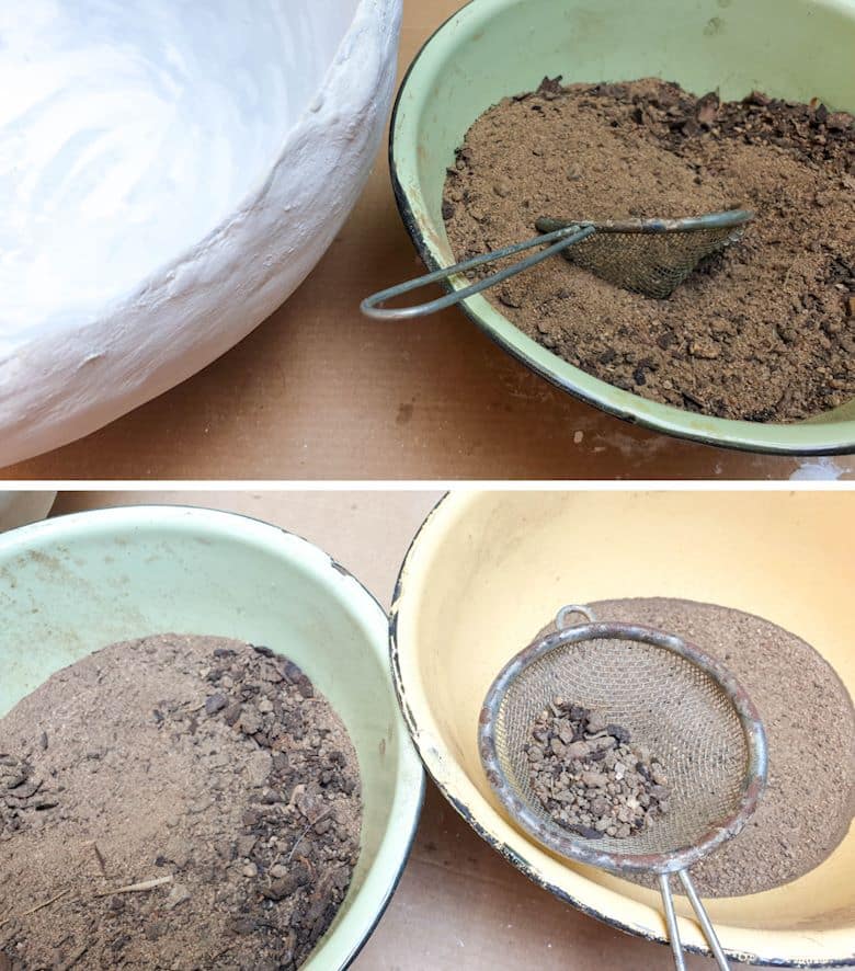 Our garden soil after removing all of the big chunks