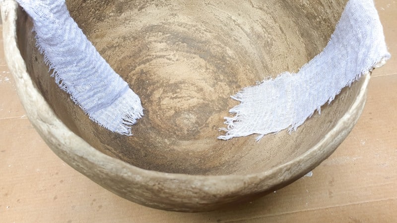 Soil mixed with casting stone after it's dried
