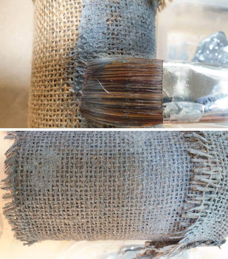 Paint and seal the burlap to protect it from spills