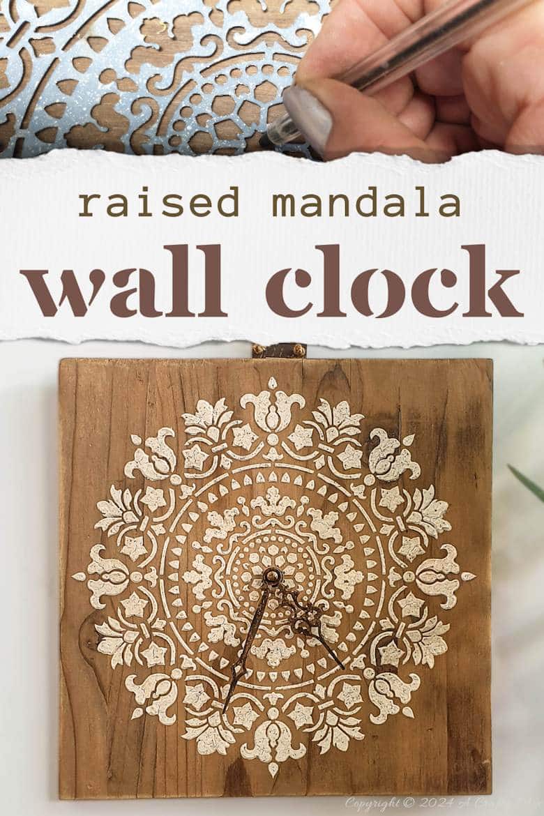 Don&rsquo;t throw those offcuts away until you&rsquo;ve seen this easy DIY project. We&rsquo;ll walk you through the steps to repurpose scrap wood to make a unique wall clock with a raised mandala stencil. It&rsquo;s eco-friendly and will add a timeless and functional boho vibe to your d&eacute;cor. The tutorial will show you how to fit the clock mechanism inside the wood and add a stencil full of texture and interest.