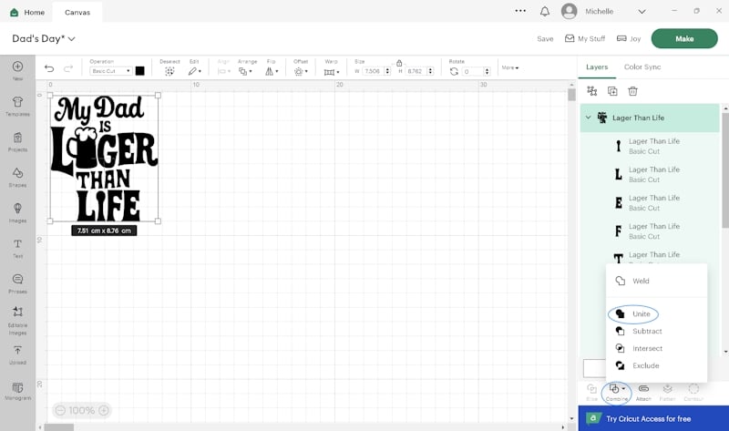 Step 4 - Combine and Unite the layers