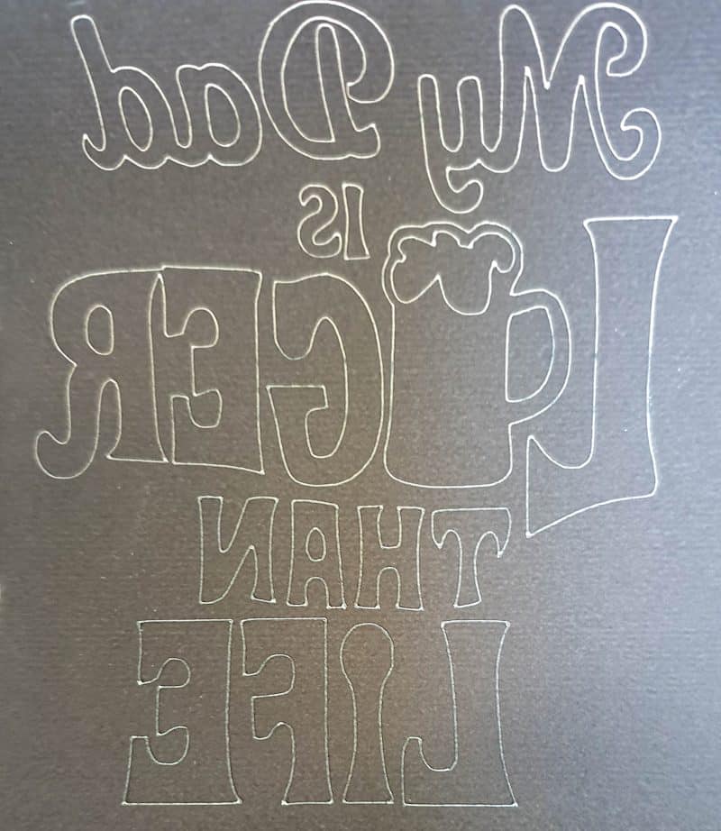 Infusible ink sheet after cutting with the Cricut Joy