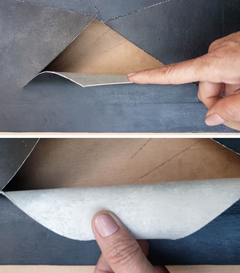 Curl the ripped canvas