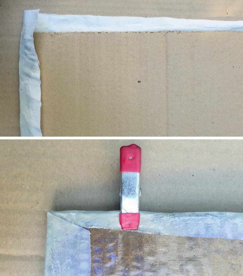 Cover the cardboard in fabric