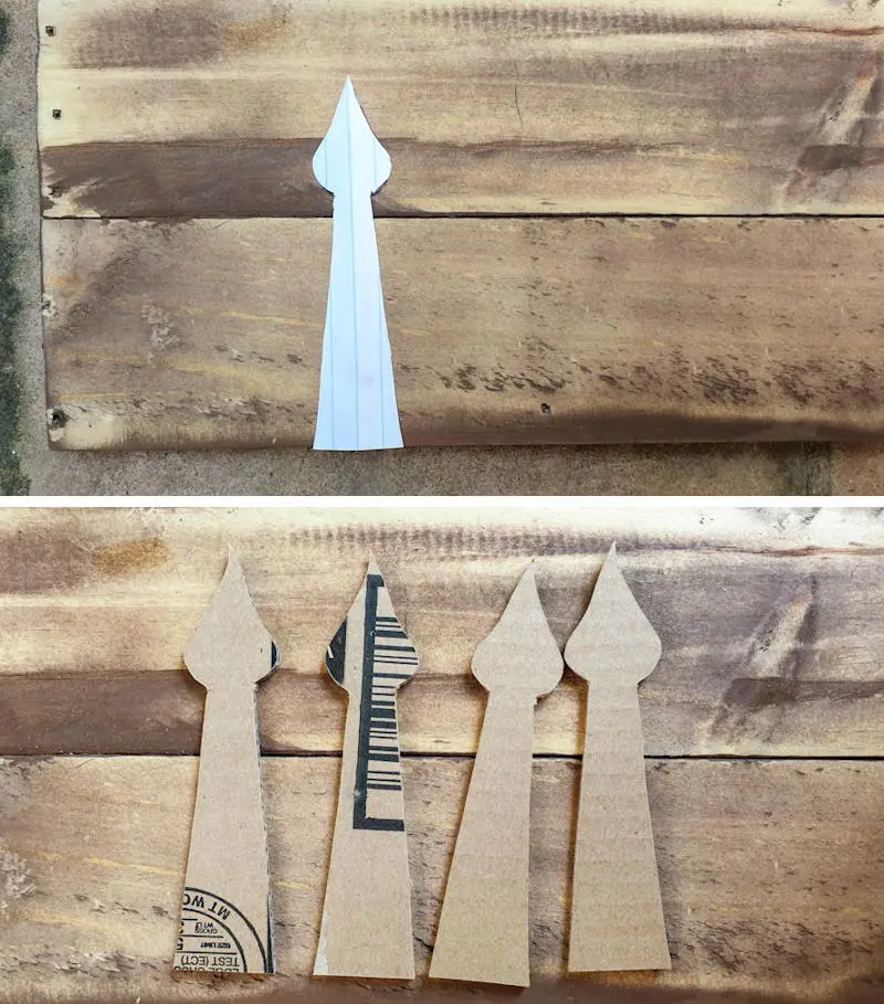 Draw a hinge template on paper