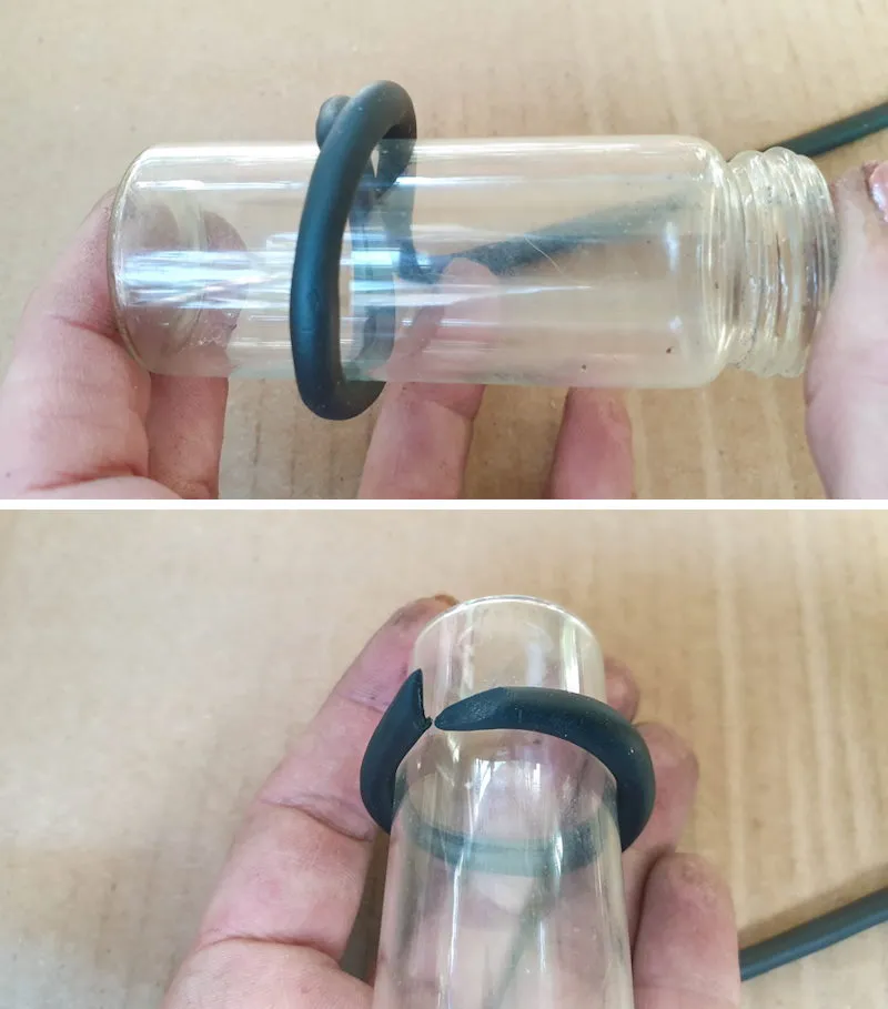 Wrap the clay worms around a bottle to form a ring