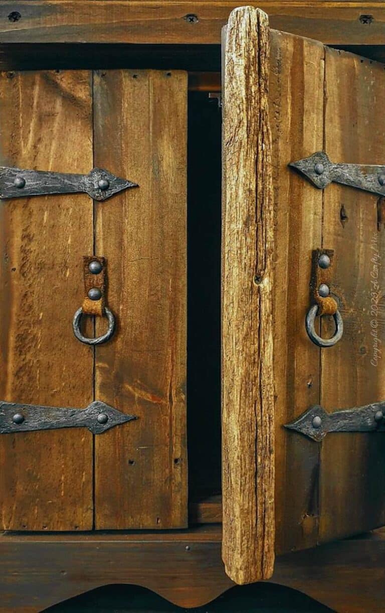 Repurposing a Wooden Crate into a Rustic Cabinet DIY - A Crafty Mix