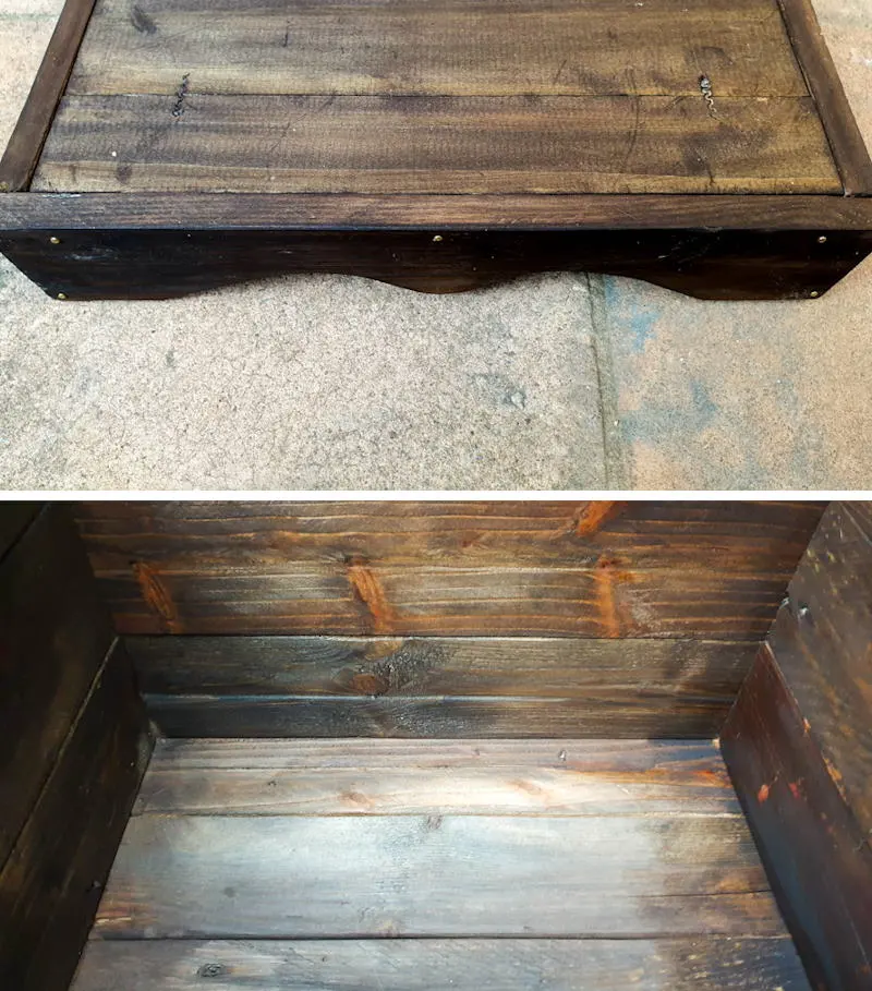 Stain the wood in warm earthy tones