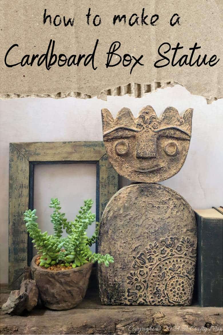 Isn&rsquo;t it amazing what you can do with a cardboard box? In this easy-to-follow tutorial we&rsquo;ll show you how to upcycle cardboard and make a primitive stone statue. Fun and sustainable, it&rsquo;s a lovely way to showcase your creativity without breaking the bank. Visit A Crafty Mix for step-by-step instructions and tips on how to create unique and eye-catching home d&eacute;cor on a budget. Don&rsquo;t forget to save this pin and follow us for more DIY and unique craft ideas.