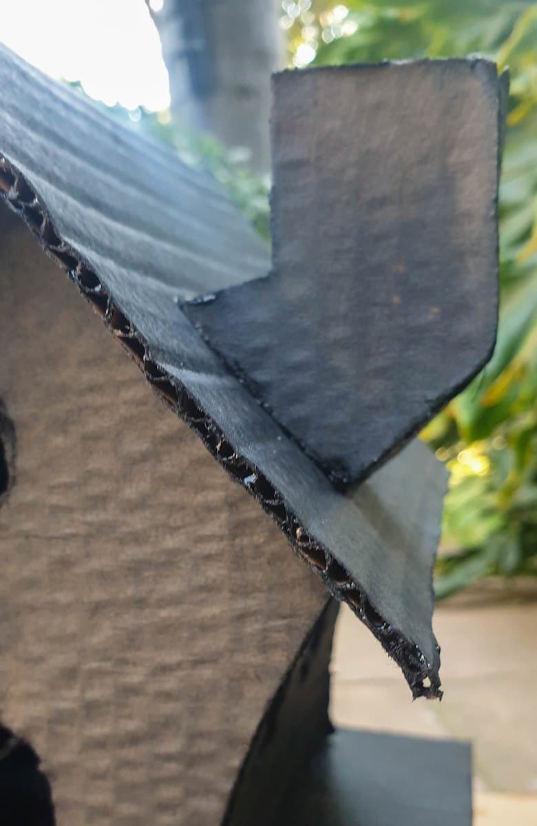 Paint the cardboard house black