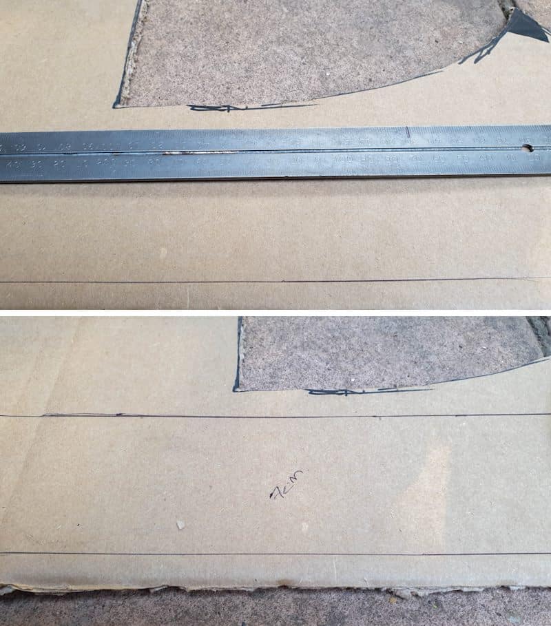 Cut a strip of cardboard for the edge