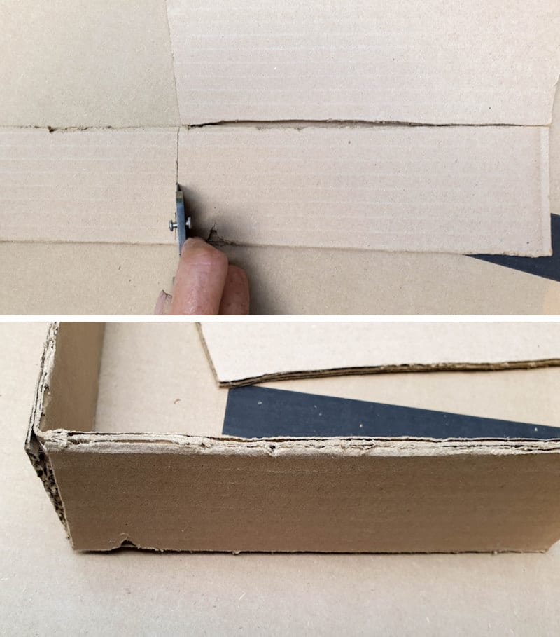 Cut a strip of cardboard for the edge
