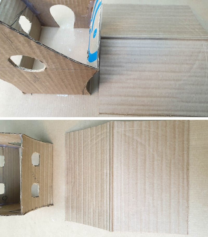 Make a cardboard roof for Baba Yaga's house