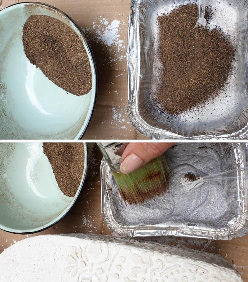 Adding soil to the texture paste