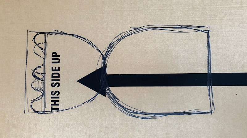 Draw the statue on the cardboard