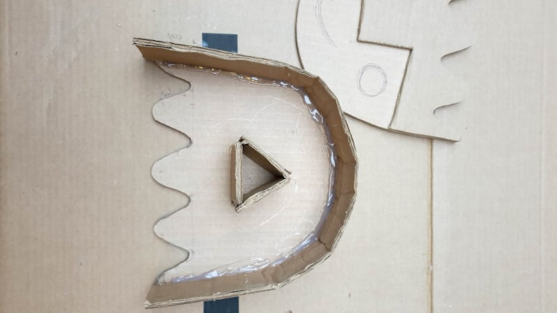 Add cardboard supports on the inside to strengthen the cardboard