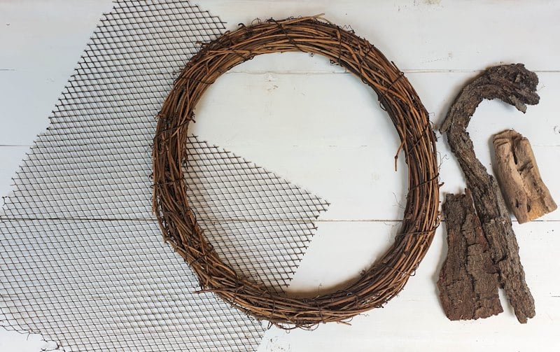 What you need to make a living air plant vine wreath