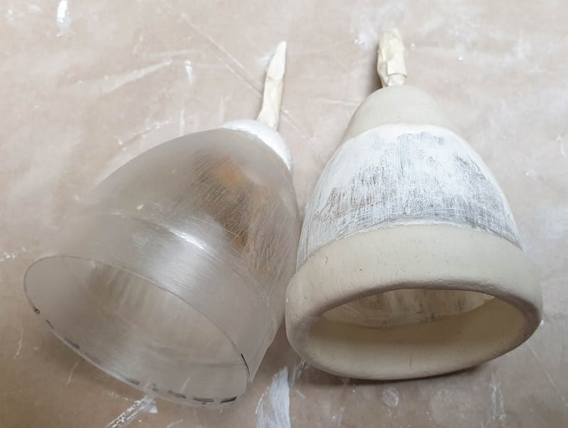 Use clay to disguise the plastic bottles