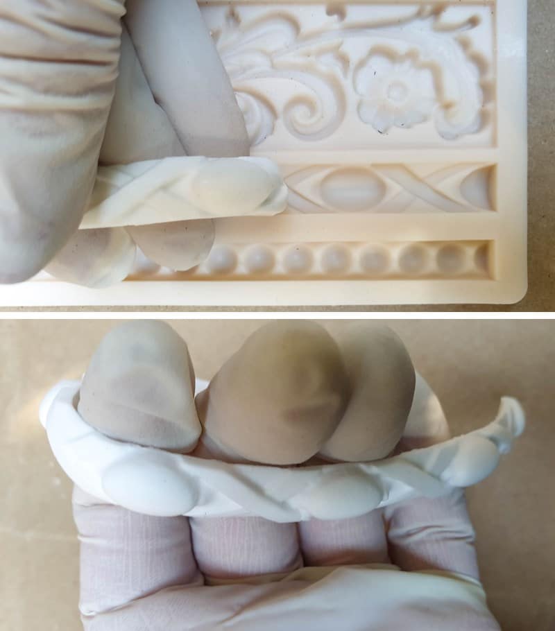 Remove the clay trim from the mold