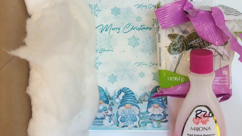 What you need to make clay gnome napkin rings