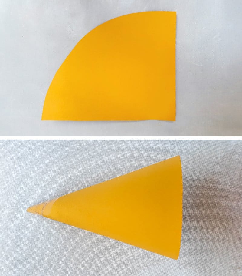 Cut a cone shape from paper or cardstock