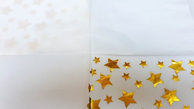 Cut out the printed portion of the napkin