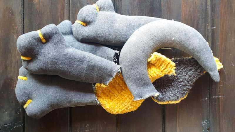 Tail, legs and ears before sewing the plushie together