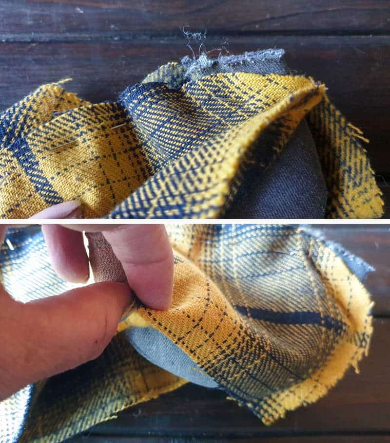 Tuck any spare parts, like the tail and ears, inside the body before sewing it closed