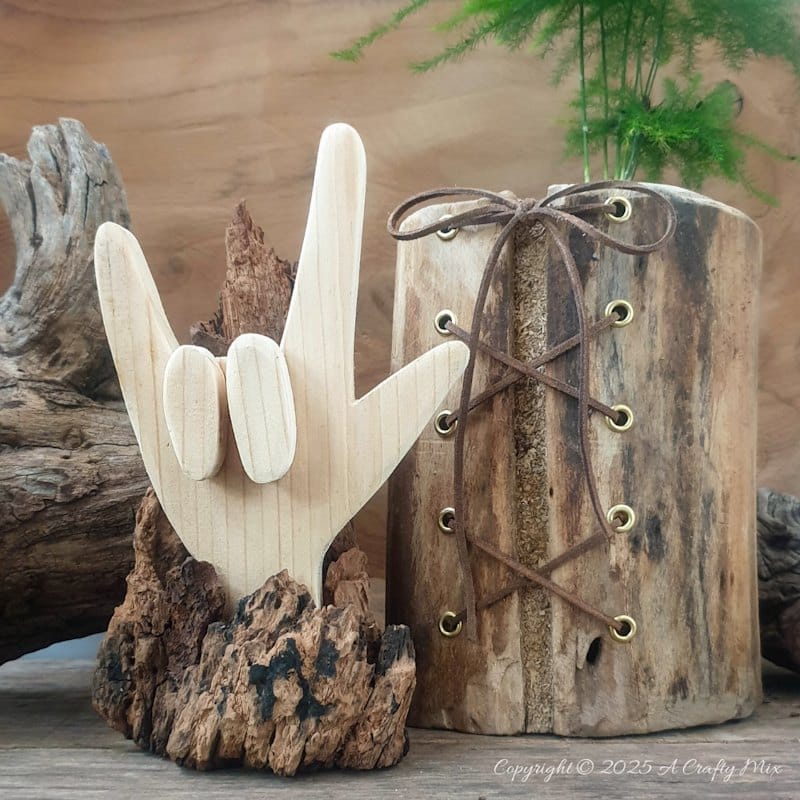 Are you looking for a thoughtful gift to express your love? We'll show you how to make an ASL 'I Love You' hand sign using scrap wood. It&rsquo;s a gift from the heart. The tutorial includes a free cutting template.