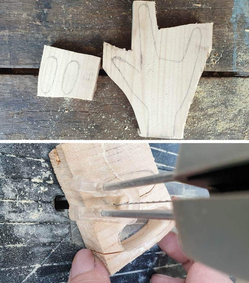 Cut around the image using a scroll saw or a jigsaw