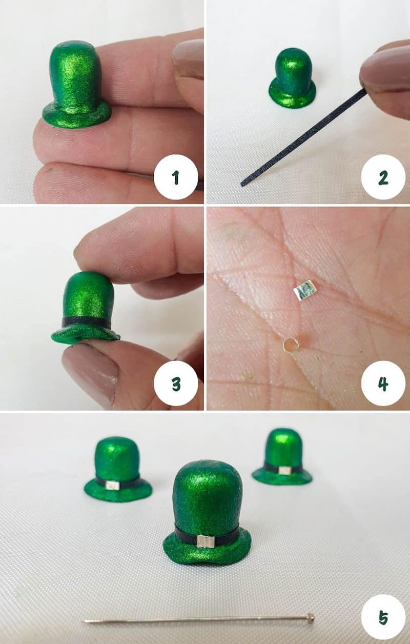 Add a small hat band to the leprechaun's hat